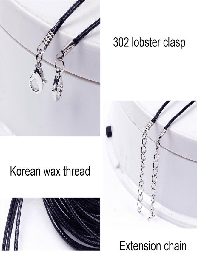 BFANGZ Necklace Cord,Black Necklace String Rope with Clasp, 20 Inch Black Waxed Cotton Cord Necklace Bulk for Charms Pendants, Bracelets, Necklaces, Jewelry Making Supplies and Beading Supplies(20pcs) - Image 4